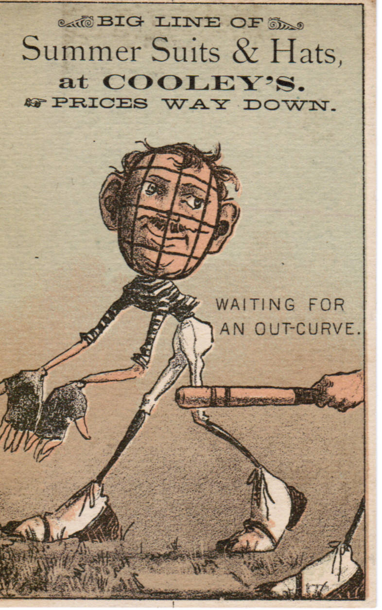 Baseball advertising trade card from Set H 804-14