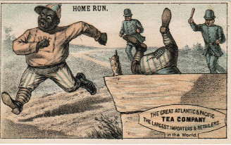 Sample baseball advertising trade card from Set H 804-5A