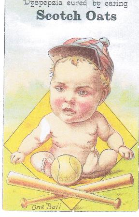 One Ball baseball advertising trade card