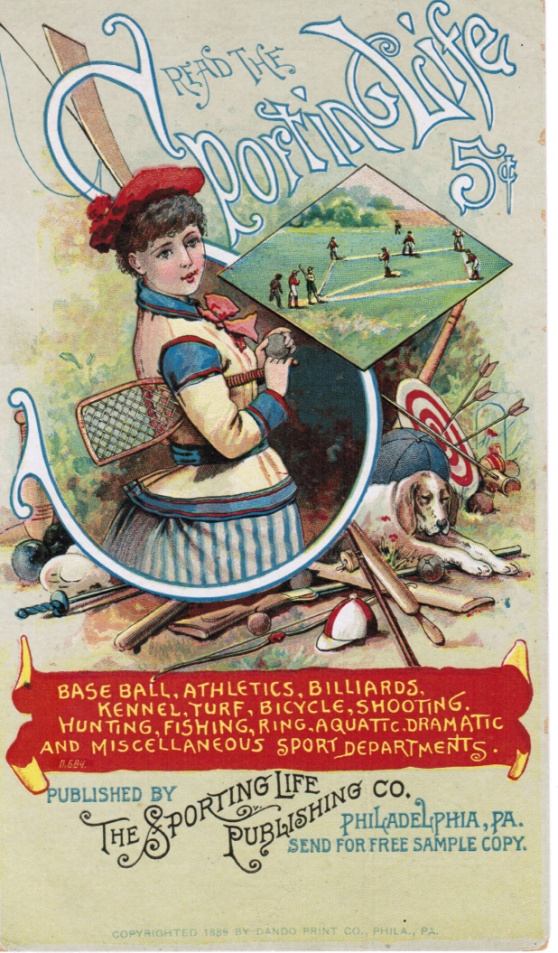 Read the Sporting Life baseball advertising trade card