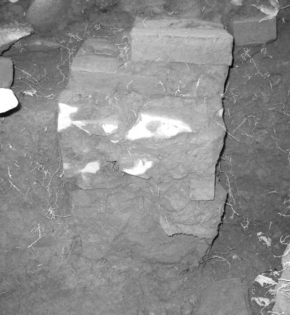 Pedestal from the Flint House archaeological excavation in porch square I2