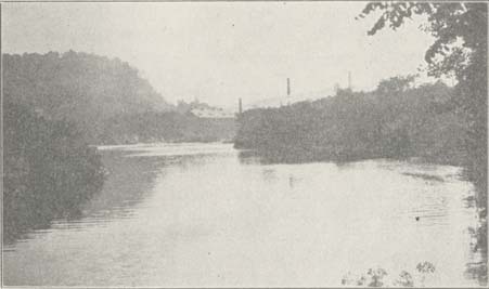 Photo of a deep spot in the Mohawk River covering a pothole.