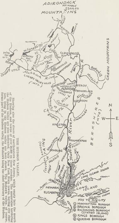 Map of the Hudson Valley.