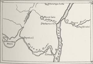 Schenectady and Cohoes Post-Glacial Drainage Map (Present Day)